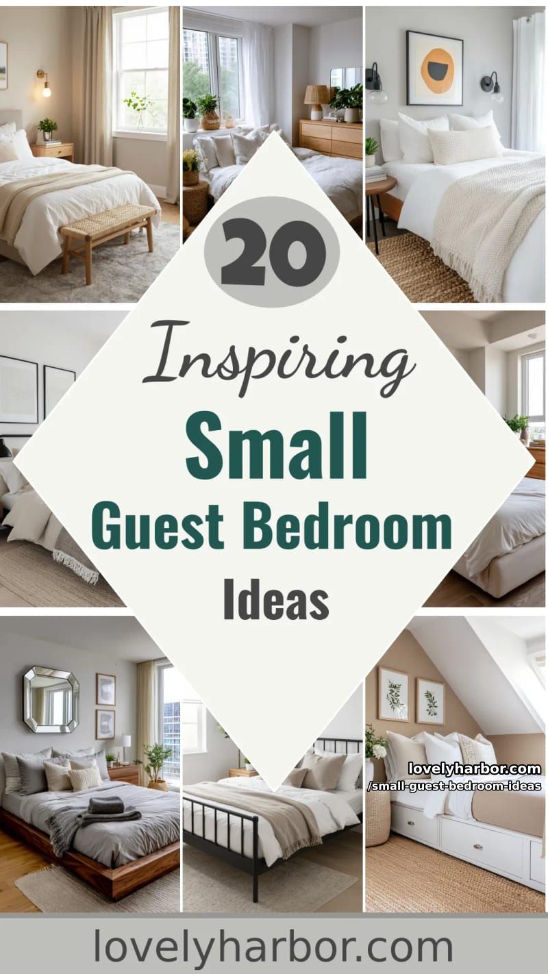 20 Small Guest Bedroom Ideas To Elevate Your Space 59 small guest bedroom ideas - Collage 58