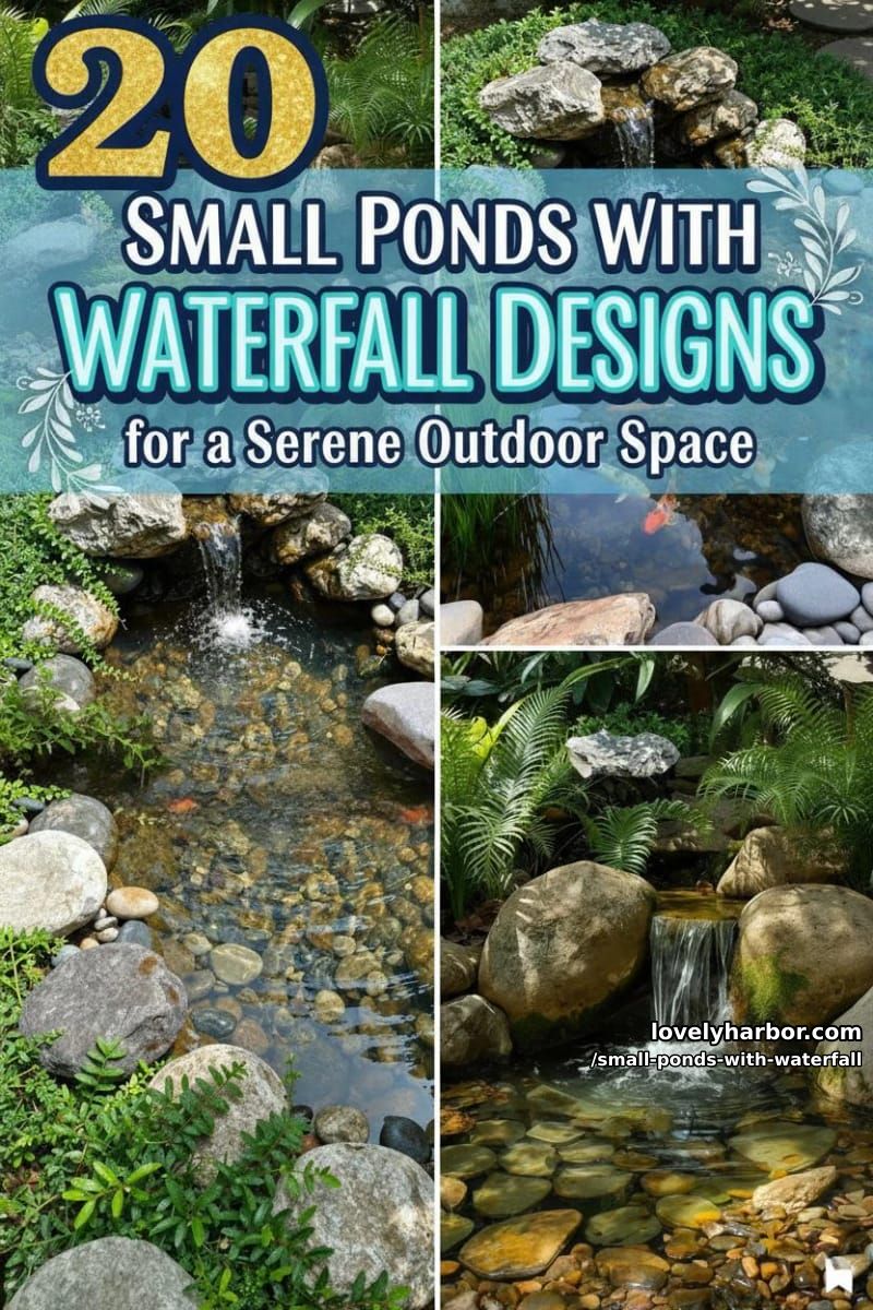 20 Small Ponds With Waterfall Designs For A Relaxing Outdoor Space 41 small ponds with waterfall - Collage 40