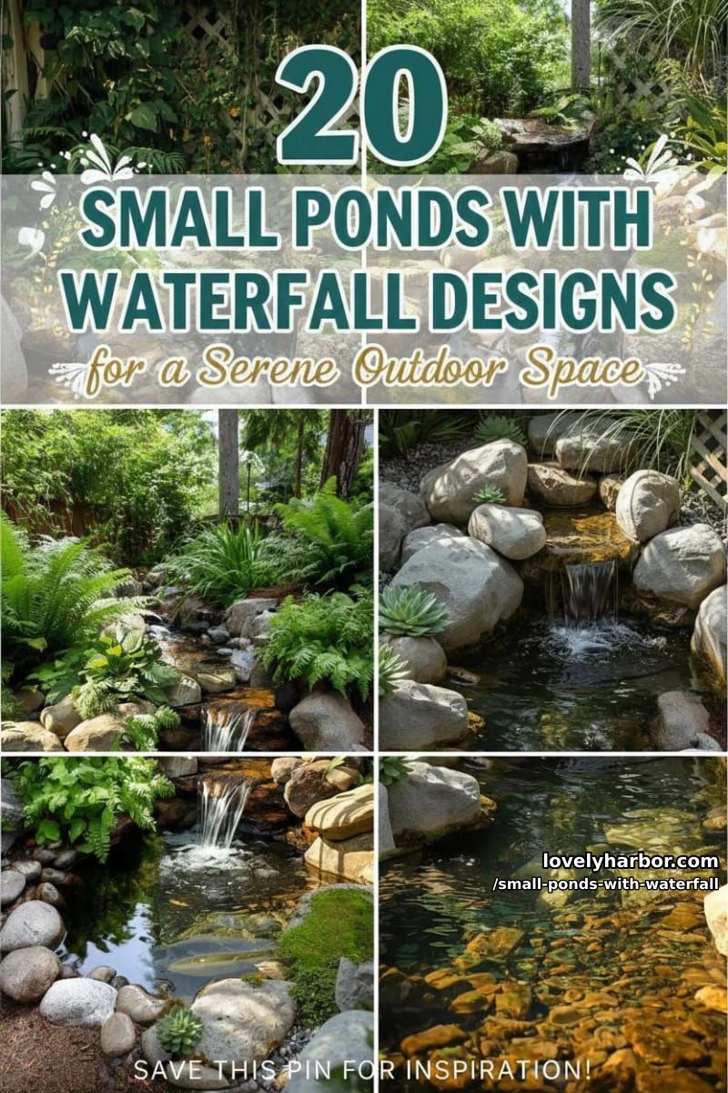 20 Small Ponds With Waterfall Designs For A Relaxing Outdoor Space 44 small ponds with waterfall - Collage 43