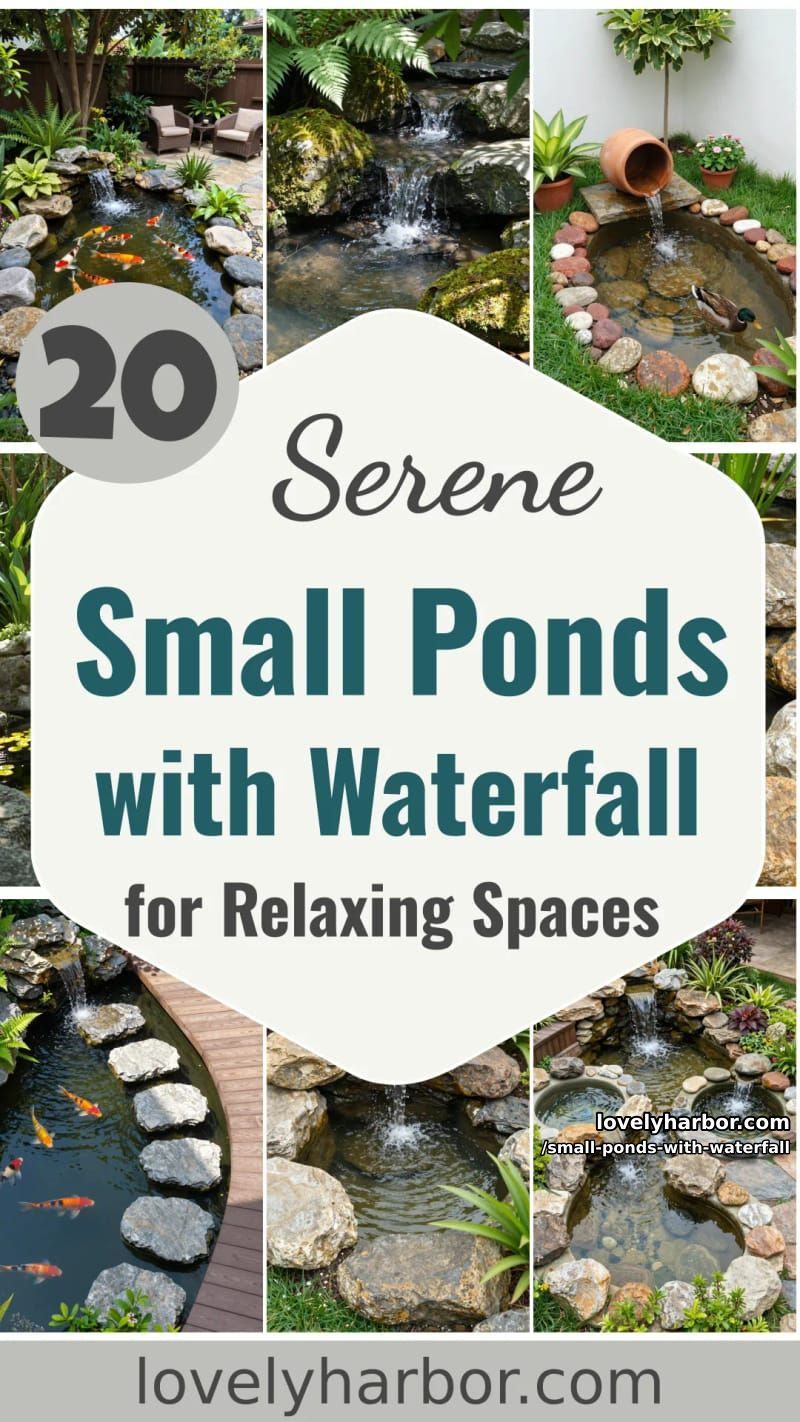 20 Small Ponds With Waterfall Designs For A Relaxing Outdoor Space 46 small ponds with waterfall - Collage 45