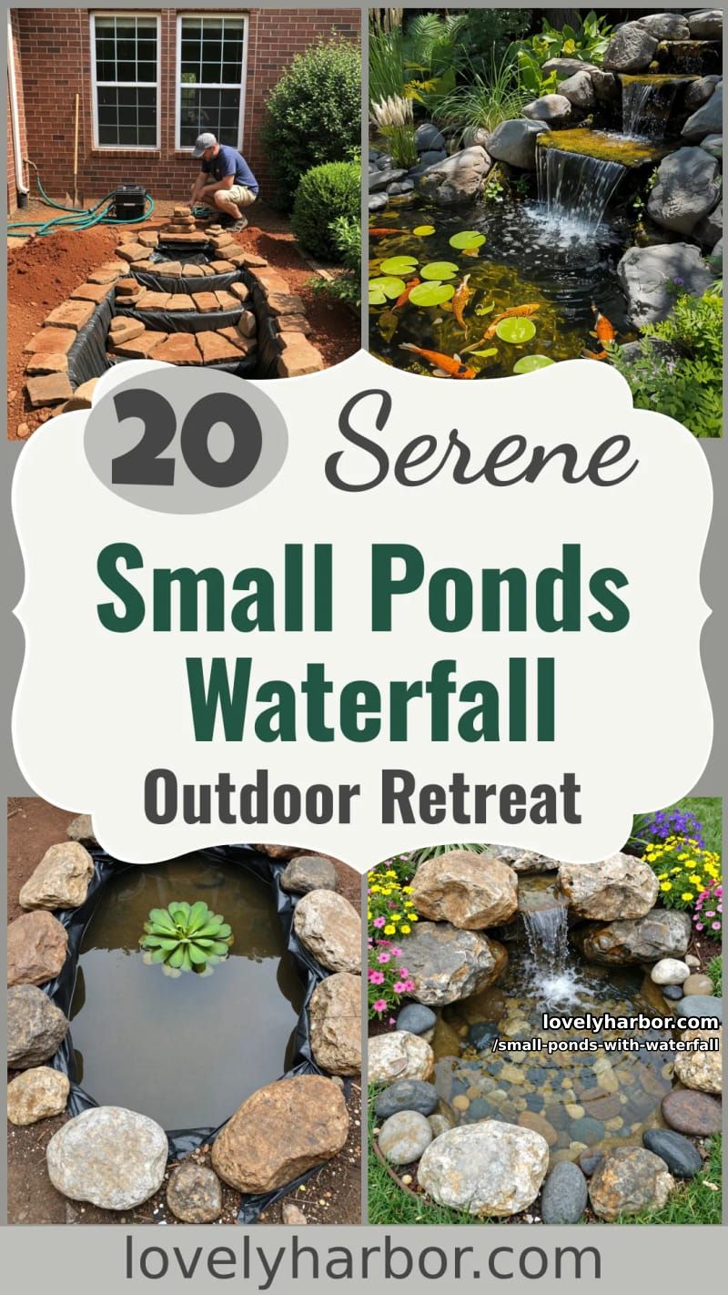 20 Small Ponds With Waterfall Designs For A Relaxing Outdoor Space 48 small ponds with waterfall - Collage 47