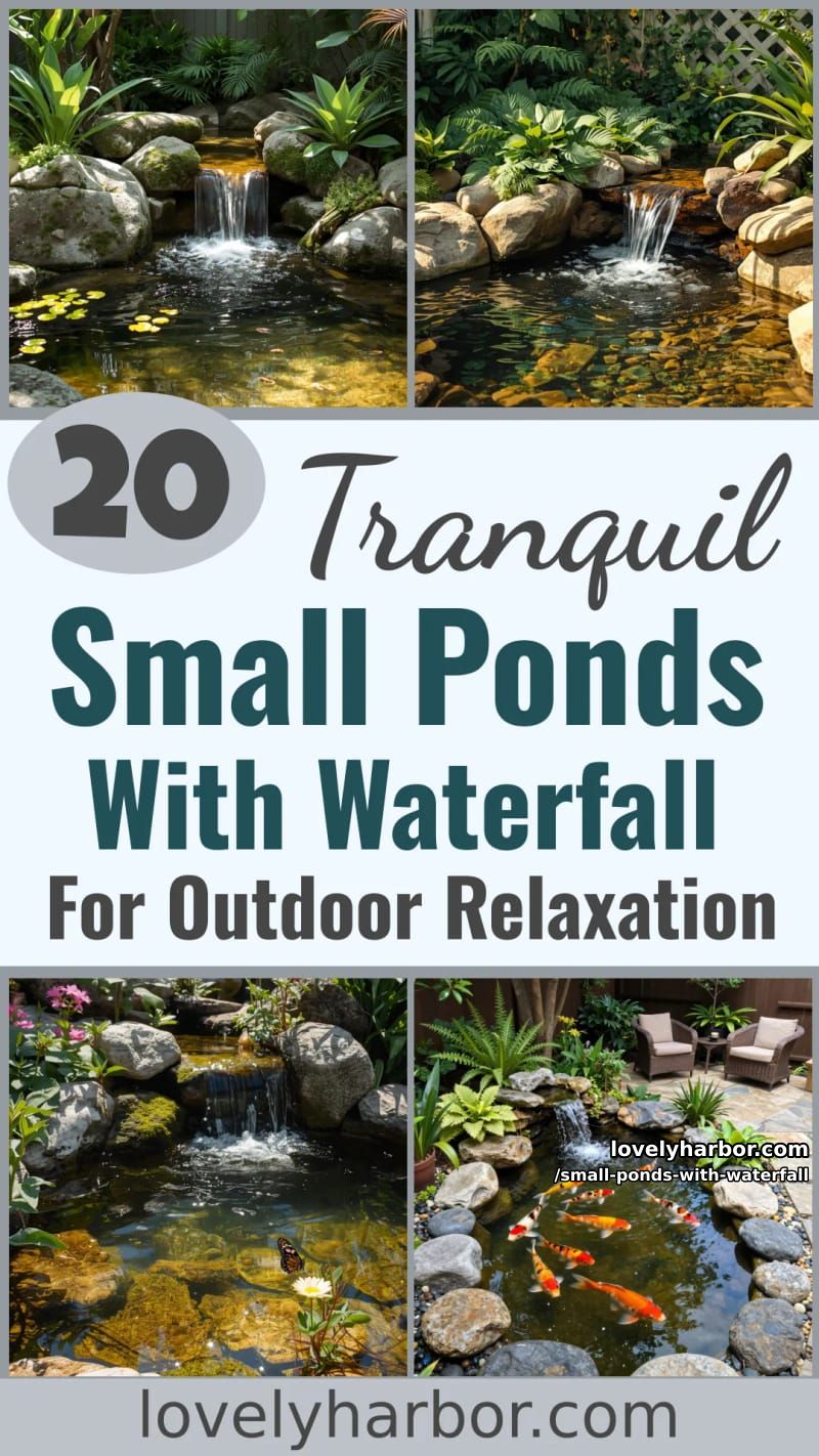 20 Small Ponds With Waterfall Designs For A Relaxing Outdoor Space 51 small ponds with waterfall - Collage 50
