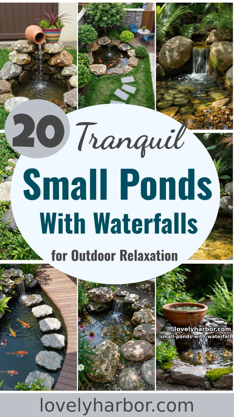 20 Small Ponds With Waterfall Designs For A Relaxing Outdoor Space 52 small ponds with waterfall - Collage 51