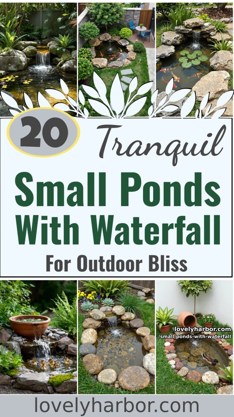 20 Small Ponds With Waterfall Designs For A Relaxing Outdoor Space 54 small ponds with waterfall - Collage 53