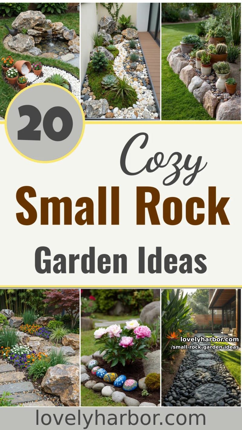 20 Small Rock Garden Ideas To Create A Cozy Space 47 small rock garden ideas - Collage 46
