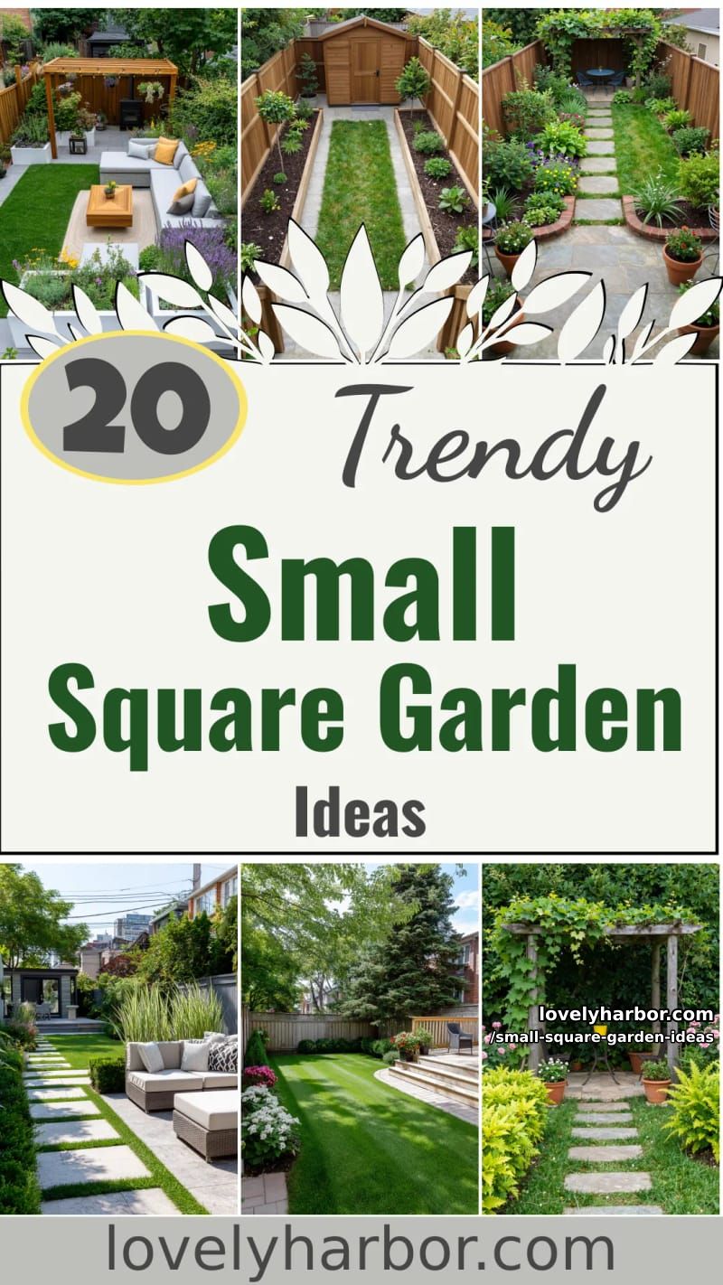 20 Small Square Garden Ideas To Help You Relax In Style 56 small square garden ideas - Collage 55