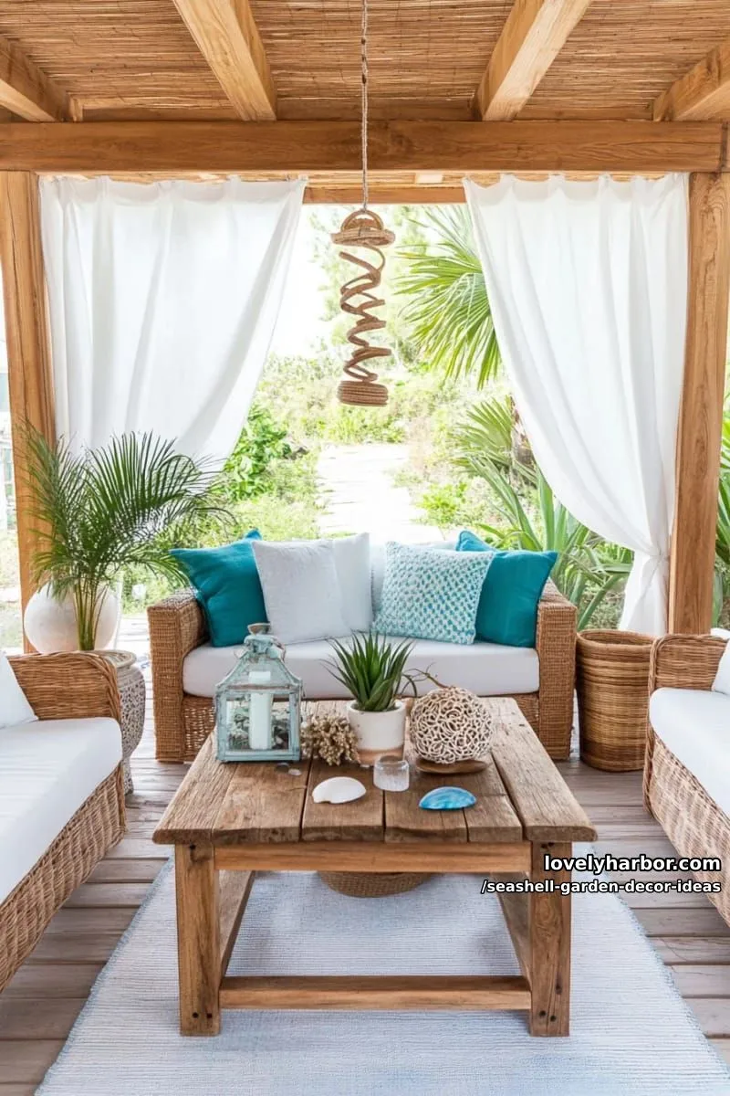 spiral seashell and driftwood wind chimes for breezy coastal vibes 1