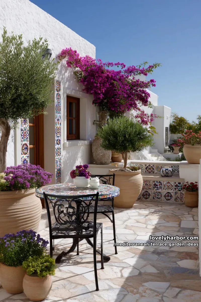 whitewashed walls adorned with colorful patterned tile accents 1