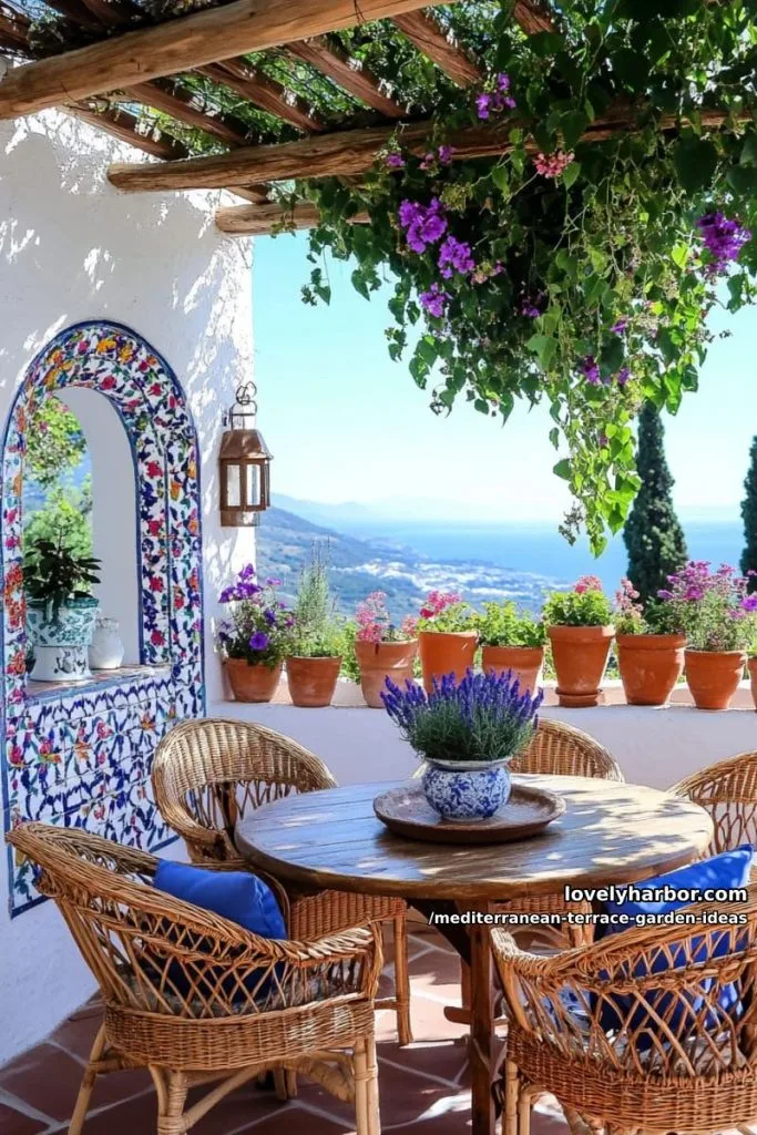 whitewashed walls adorned with colorful patterned tile accents 28