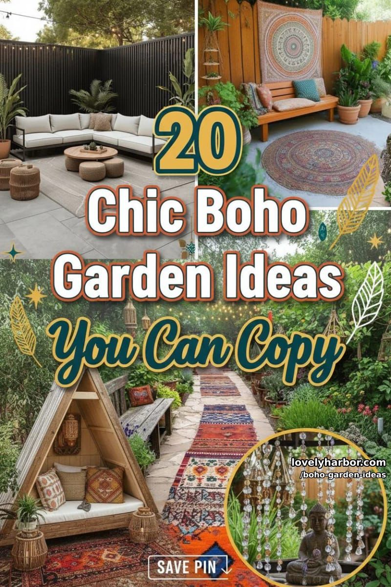 20 Chic Boho Garden Ideas You Can Copy 46 boho garden ideas - Collage 45