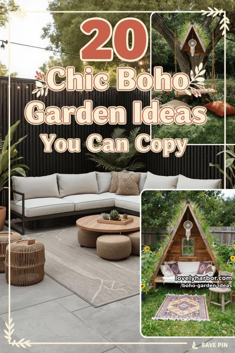 20 Chic Boho Garden Ideas You Can Copy 48 boho garden ideas - Collage 47