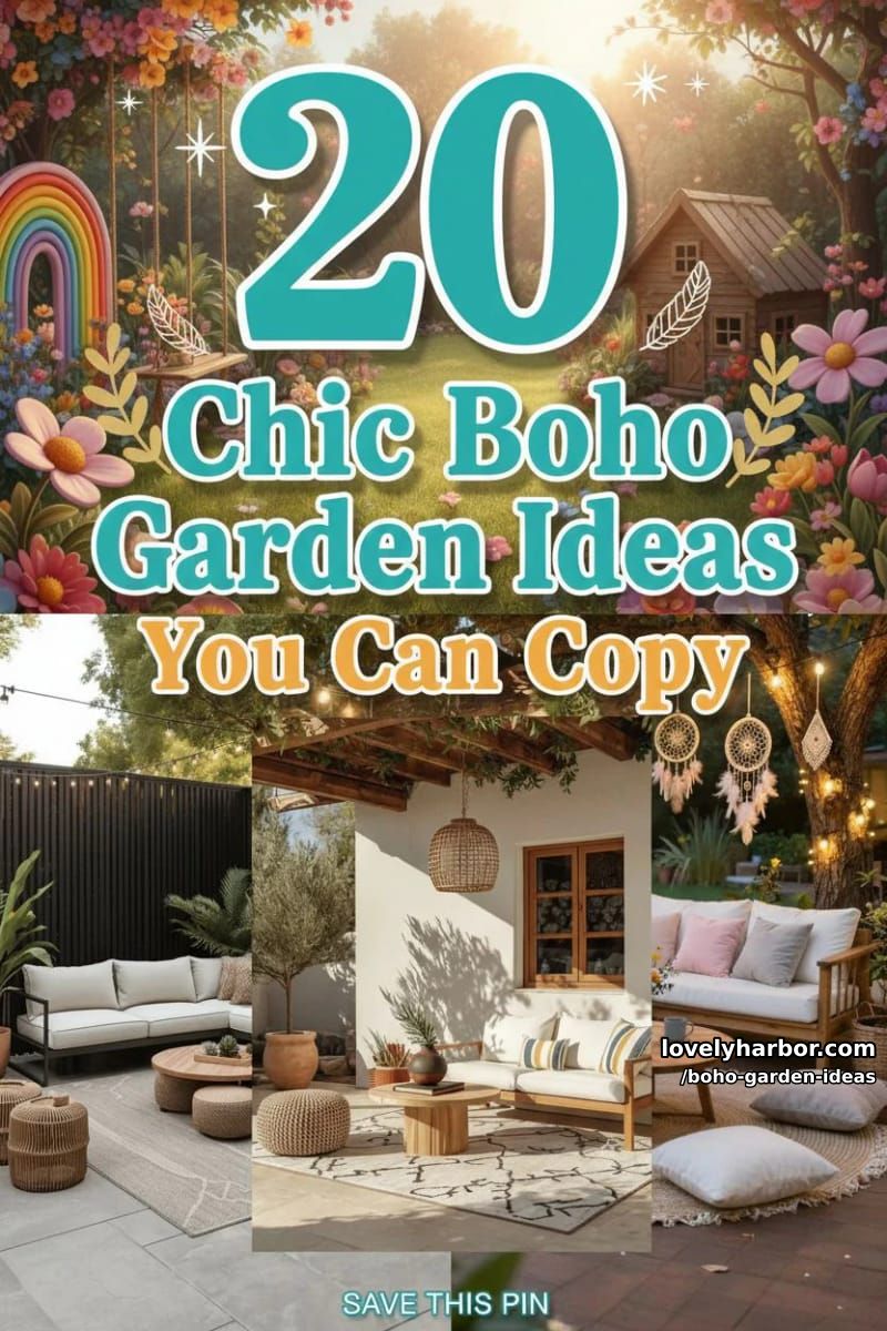 20 Chic Boho Garden Ideas You Can Copy 49 boho garden ideas - Collage 48