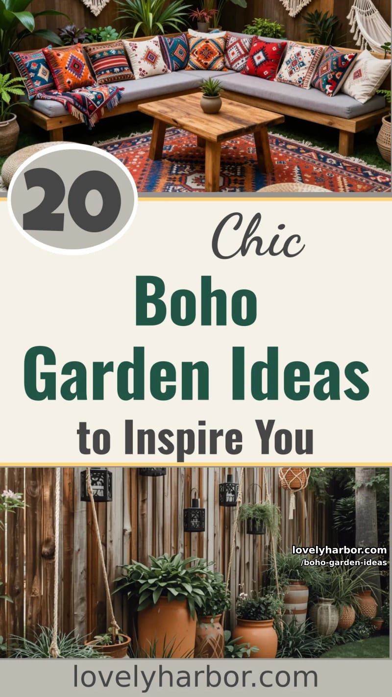 20 Chic Boho Garden Ideas You Can Copy 50 boho garden ideas - Collage 49