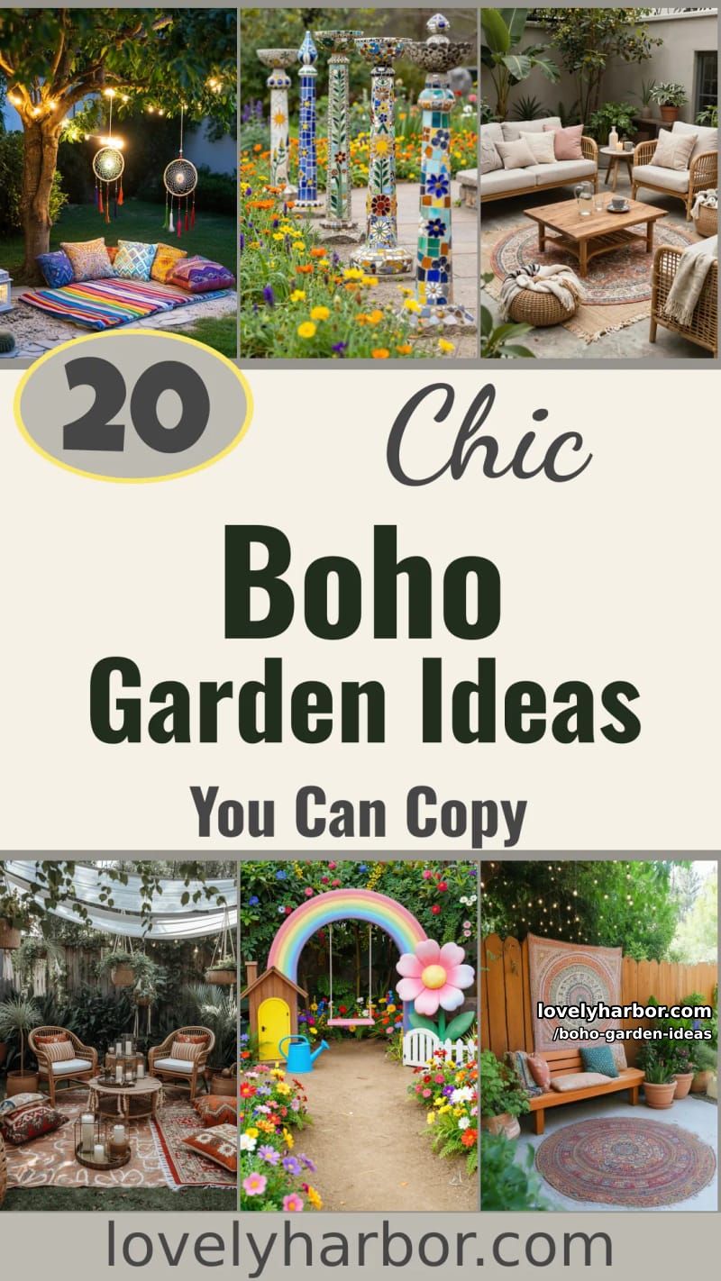 20 Chic Boho Garden Ideas You Can Copy 52 boho garden ideas - Collage 51