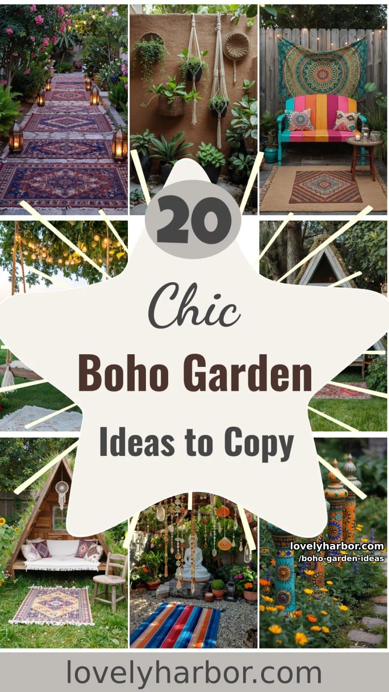 20 Chic Boho Garden Ideas You Can Copy 53 boho garden ideas - Collage 52
