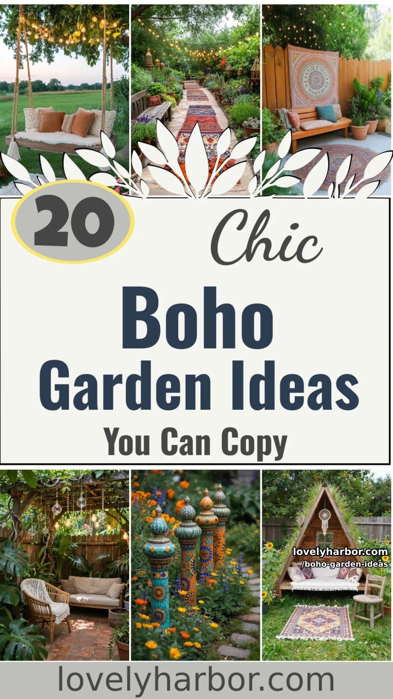 20 Chic Boho Garden Ideas You Can Copy 54 boho garden ideas - Collage 53