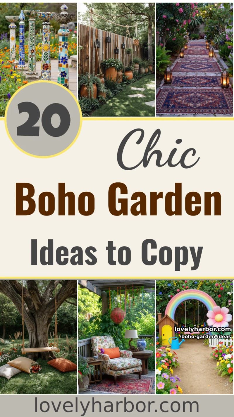 20 Chic Boho Garden Ideas You Can Copy 57 boho garden ideas - Collage 56