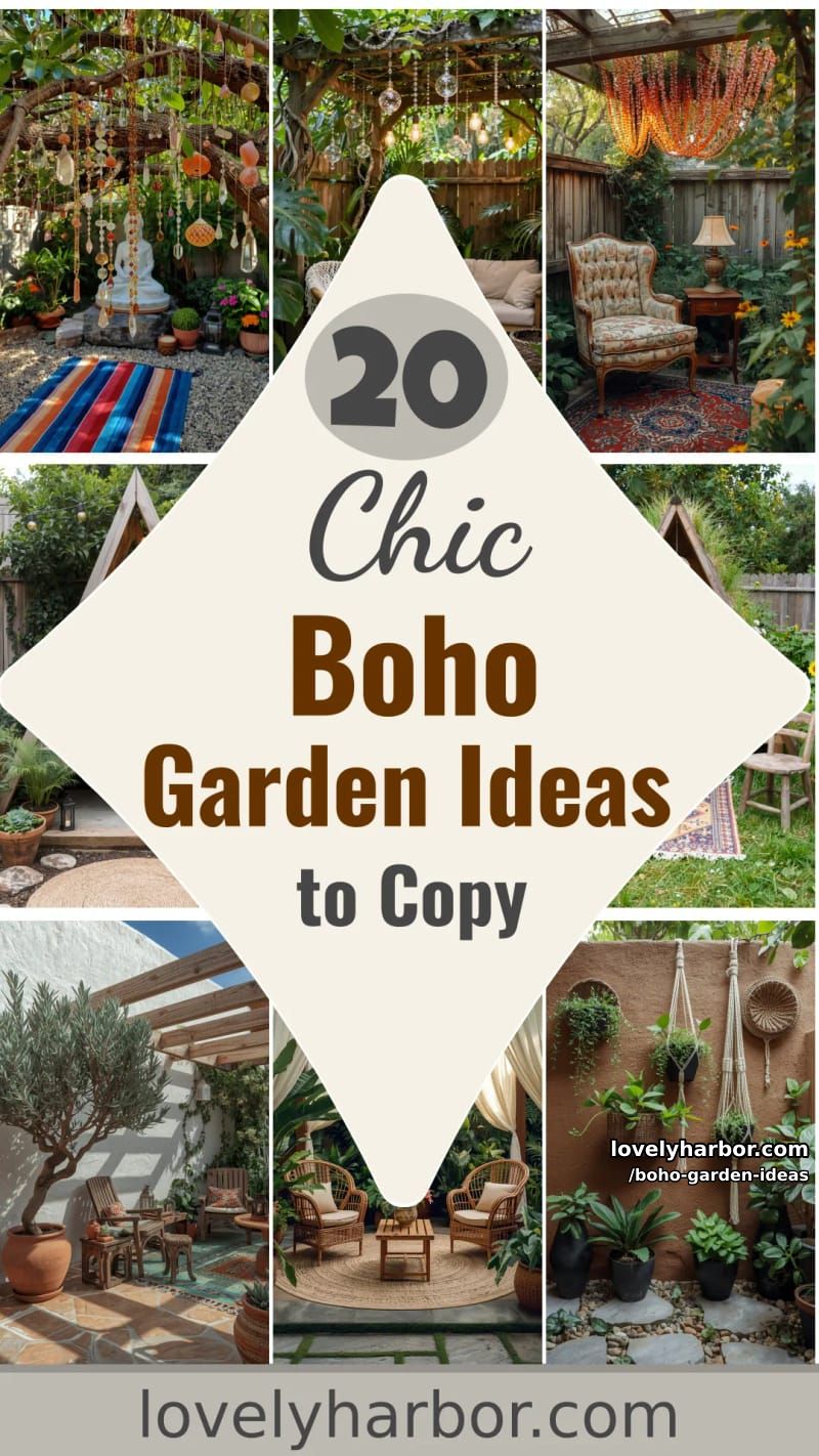 20 Chic Boho Garden Ideas You Can Copy 58 boho garden ideas - Collage 57