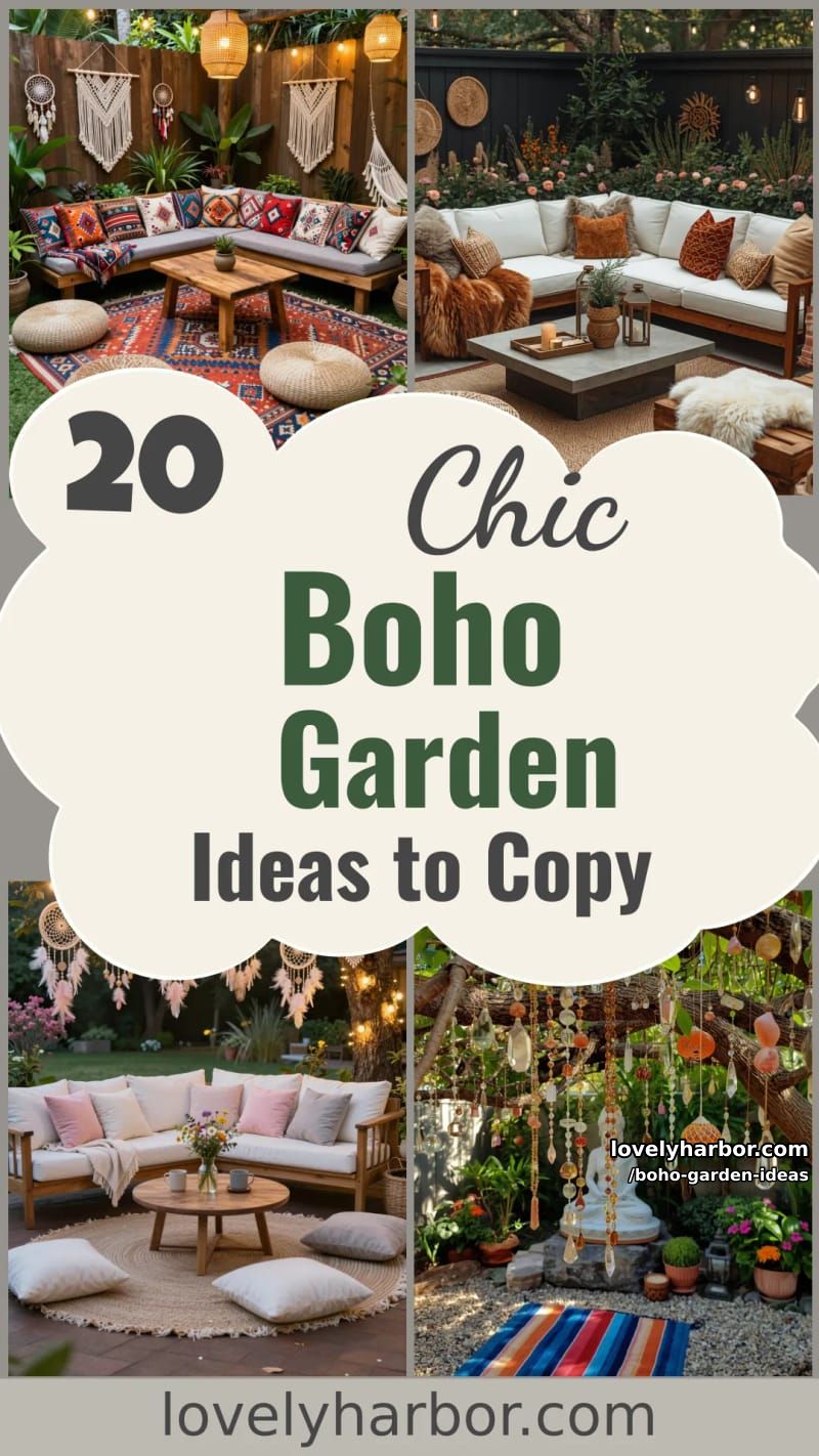 20 Chic Boho Garden Ideas You Can Copy 59 boho garden ideas - Collage 58