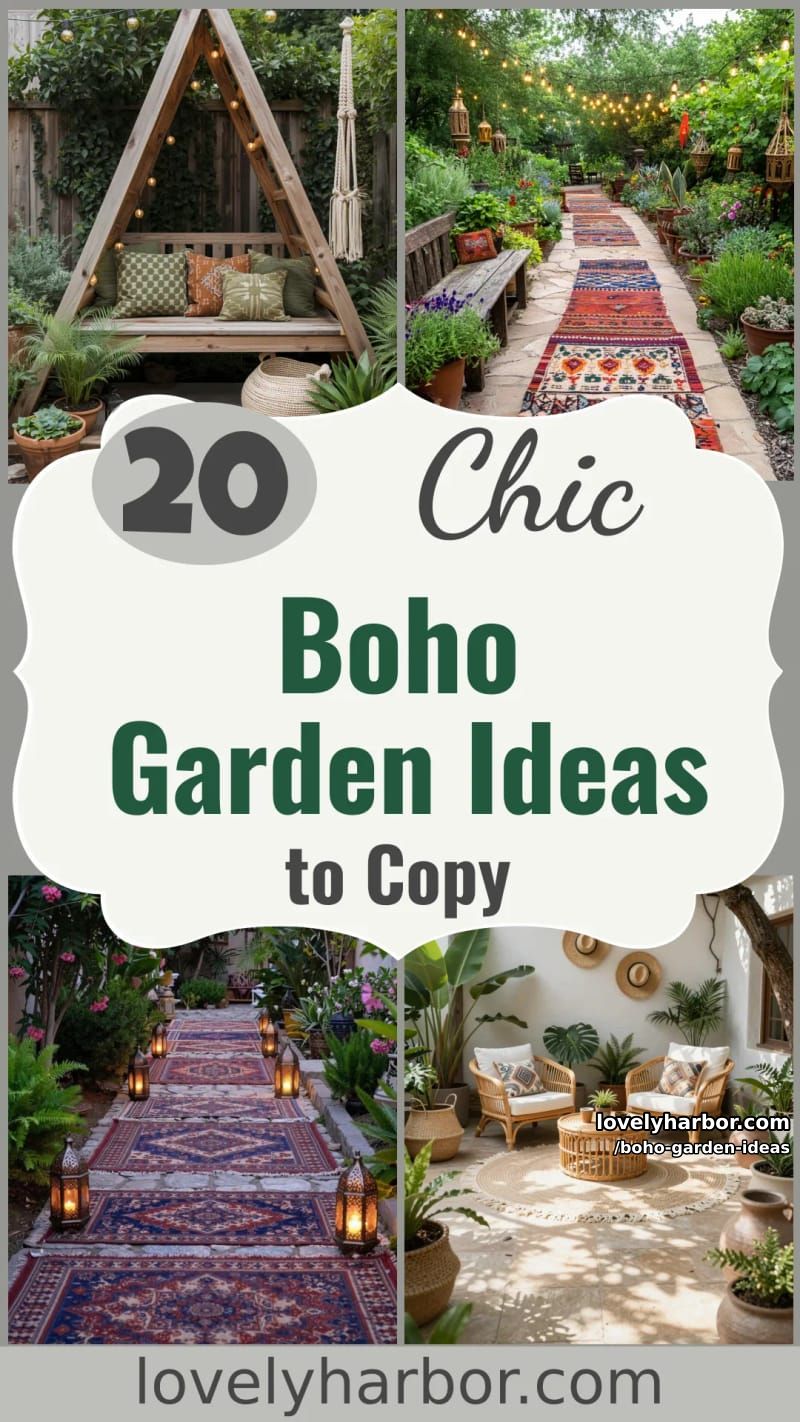 20 Chic Boho Garden Ideas You Can Copy 60 boho garden ideas - Collage 59
