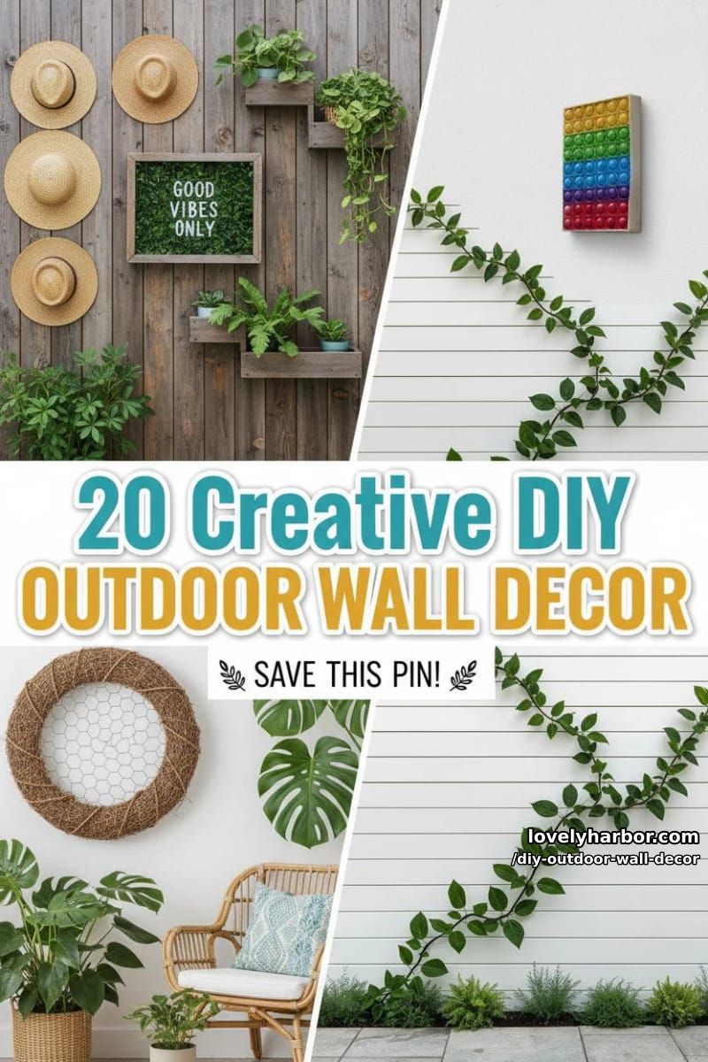 20 Easy DIY Outdoor Wall Decor Ideas You'll Love 37 diy outdoor wall decor - Collage 36