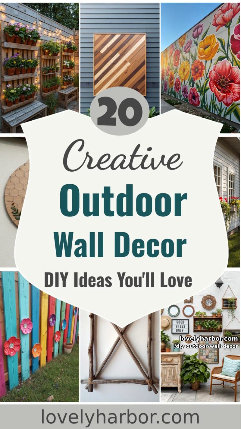 20 Easy DIY Outdoor Wall Decor Ideas You'll Love 39 diy outdoor wall decor - Collage 38