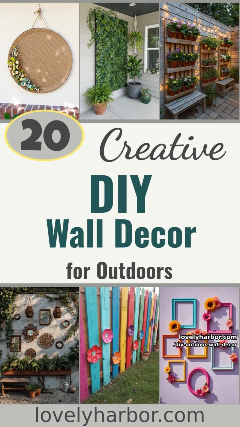 20 Easy DIY Outdoor Wall Decor Ideas You'll Love 40 diy outdoor wall decor - Collage 39