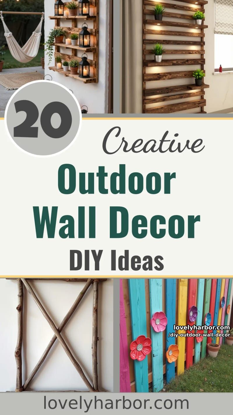 20 Easy DIY Outdoor Wall Decor Ideas You'll Love 42 diy outdoor wall decor - Collage 41