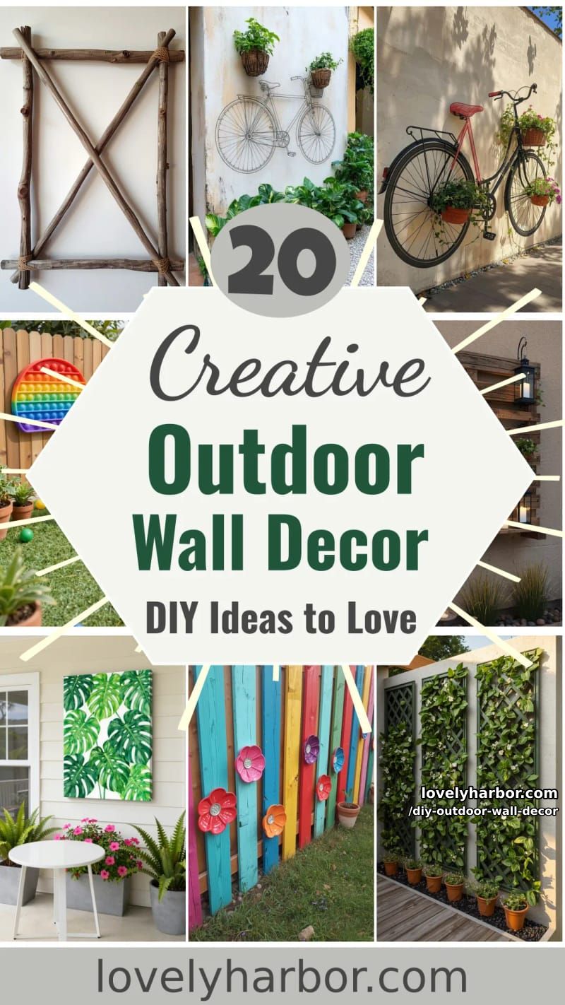 20 Easy DIY Outdoor Wall Decor Ideas You'll Love 46 diy outdoor wall decor - Collage 45