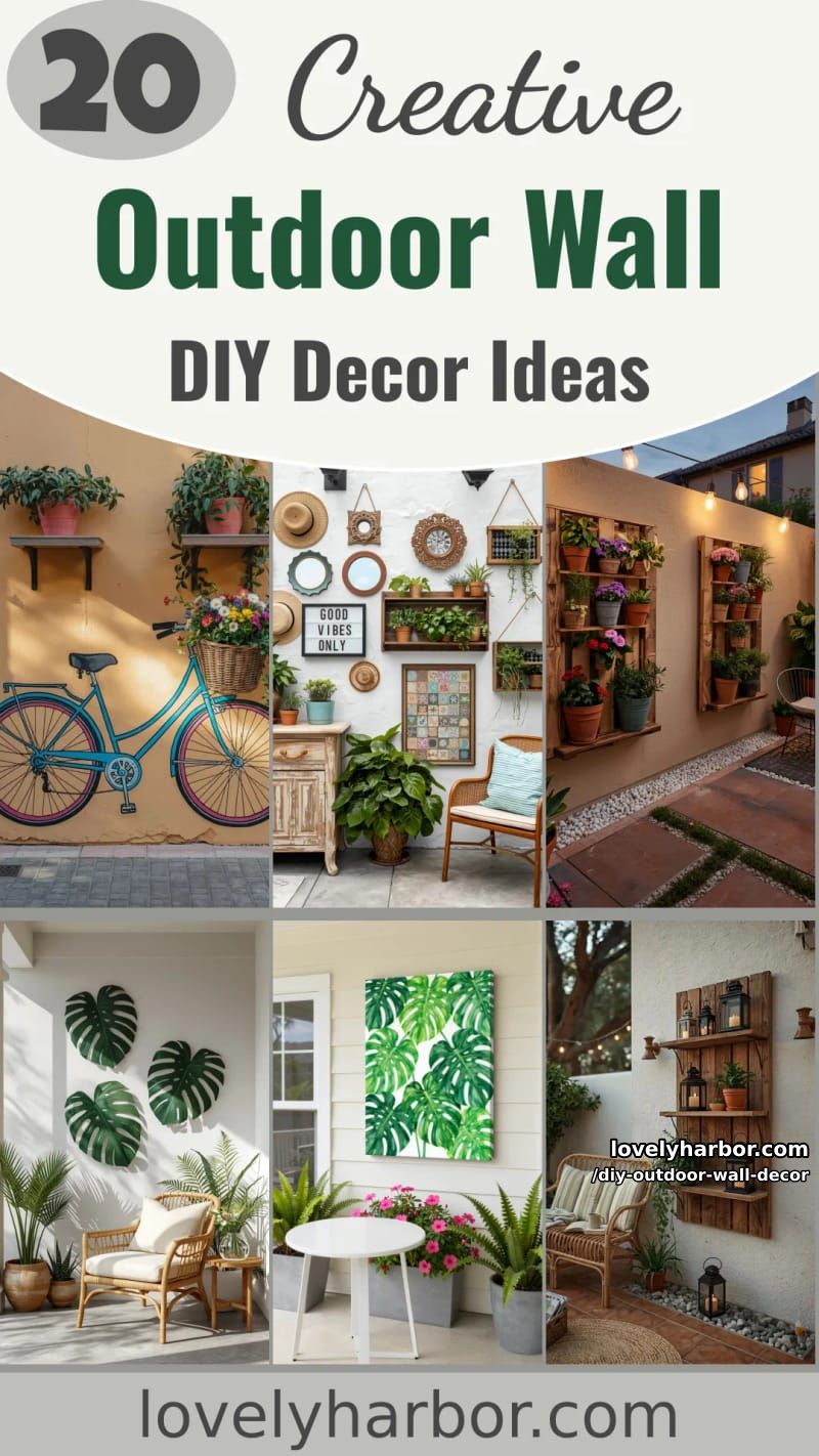 20 Easy DIY Outdoor Wall Decor Ideas You'll Love 48 diy outdoor wall decor - Collage 47