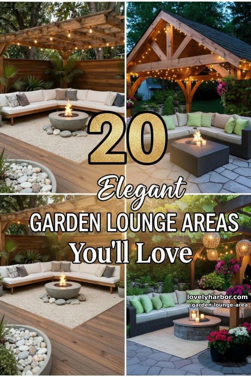 20 Elegant Garden Lounge Areas You'll Love 55 garden lounge area - Collage 54