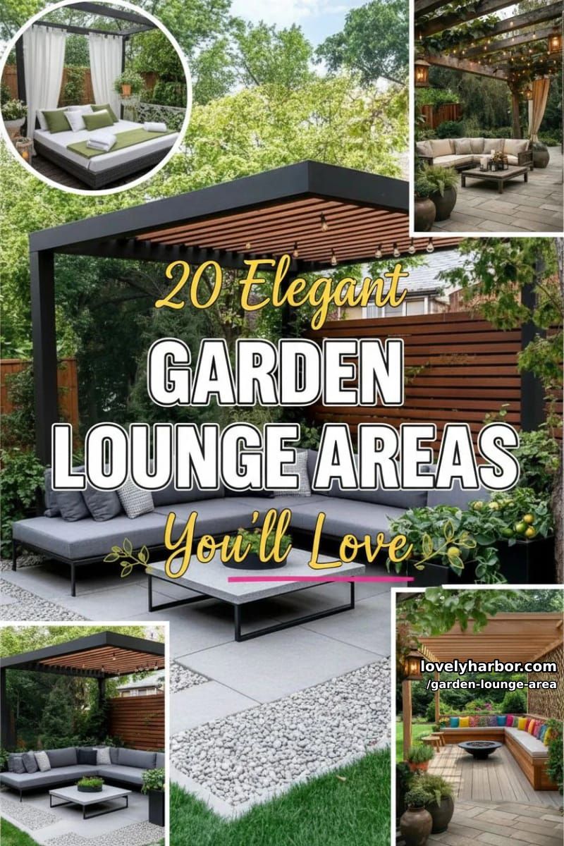 20 Elegant Garden Lounge Areas You'll Love 56 garden lounge area - Collage 55