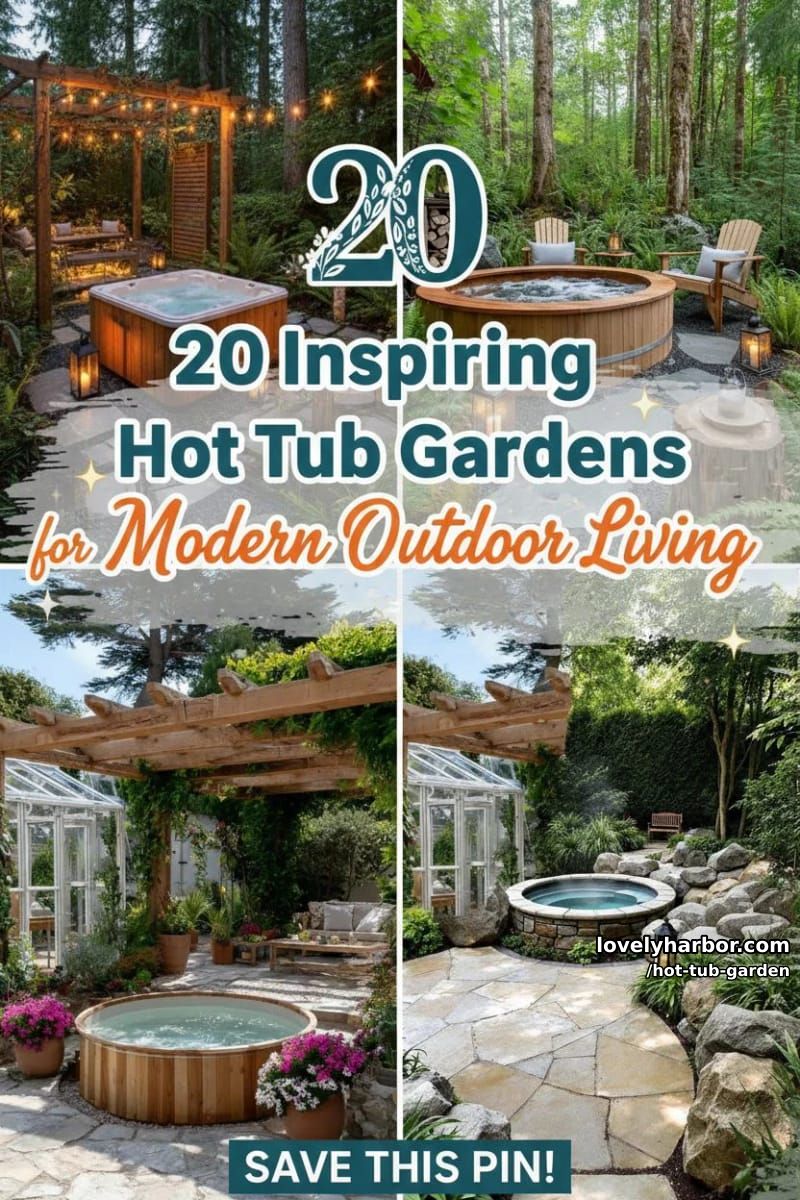 20 Inspiring Hot Tub Gardens for Modern Outdoor Living 50 hot tub garden - Collage 49