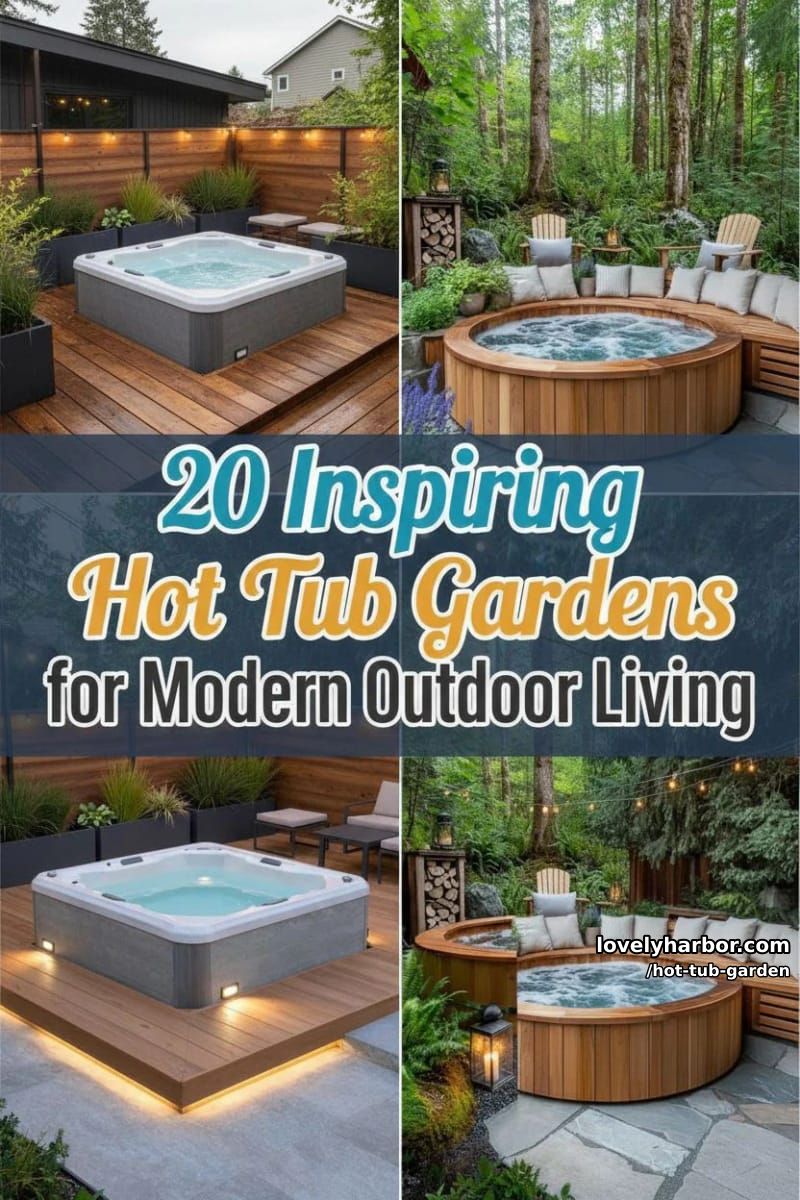 20 Inspiring Hot Tub Gardens for Modern Outdoor Living 54 hot tub garden - Collage 53