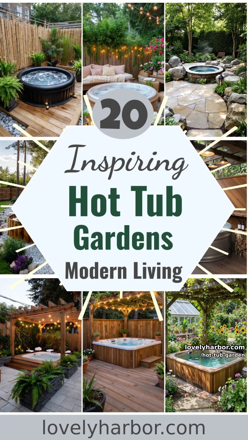 20 Inspiring Hot Tub Gardens for Modern Outdoor Living 55 hot tub garden - Collage 54
