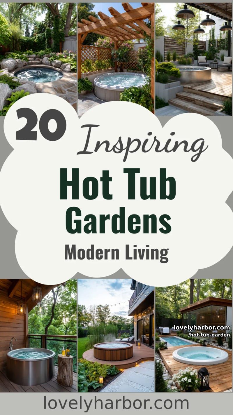 20 Inspiring Hot Tub Gardens for Modern Outdoor Living 56 hot tub garden - Collage 55