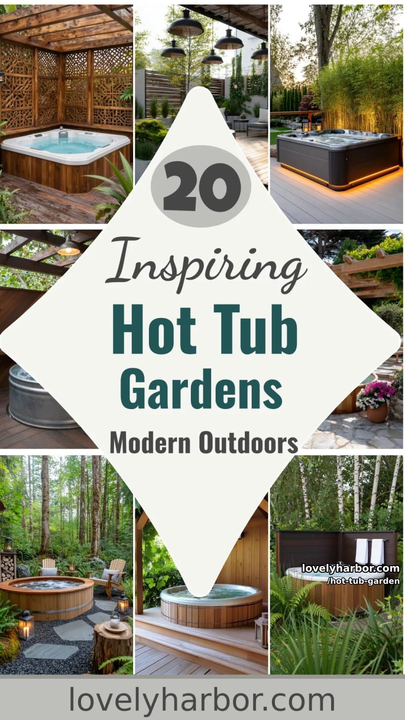20 Inspiring Hot Tub Gardens for Modern Outdoor Living 58 hot tub garden - Collage 57