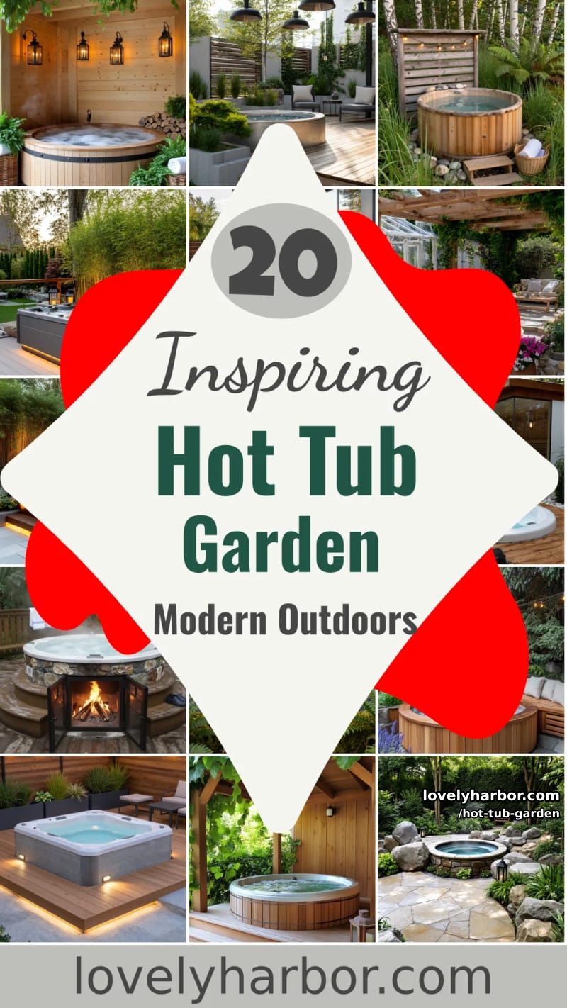 20 Inspiring Hot Tub Gardens for Modern Outdoor Living 62 hot tub garden - Collage 61