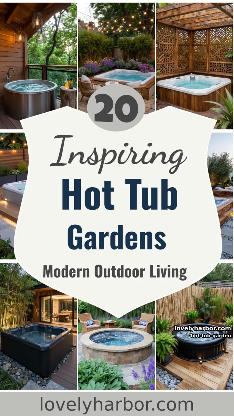 20 Inspiring Hot Tub Gardens for Modern Outdoor Living 65 hot tub garden - Collage 64
