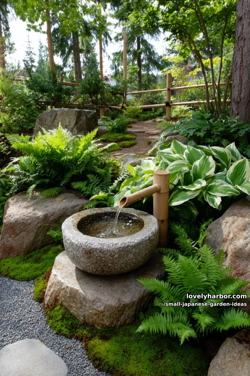 20 Small Japanese Garden Ideas for a Zen Atmosphere 38 japanese-inspired garden with stone water feature, moss, ferns, and hostas. 1