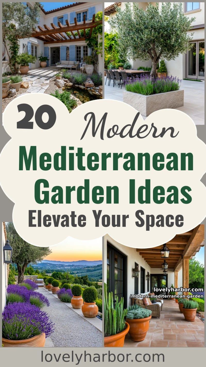 20 Modern Mediterranean Garden Ideas to Elevate Your Outdoor Space 56 modern mediterranean garden - Collage 55