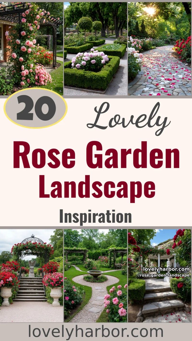 20 Rose Garden Landscape Ideas with Heavenly Charm 57 rose garden landscape - Collage 56