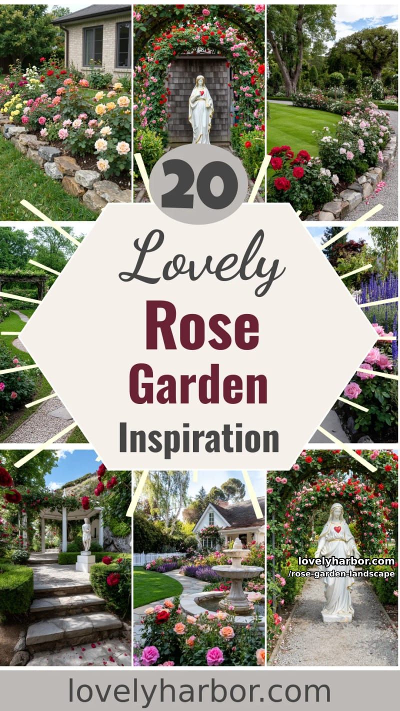 20 Rose Garden Landscape Ideas with Heavenly Charm 59 rose garden landscape - Collage 58