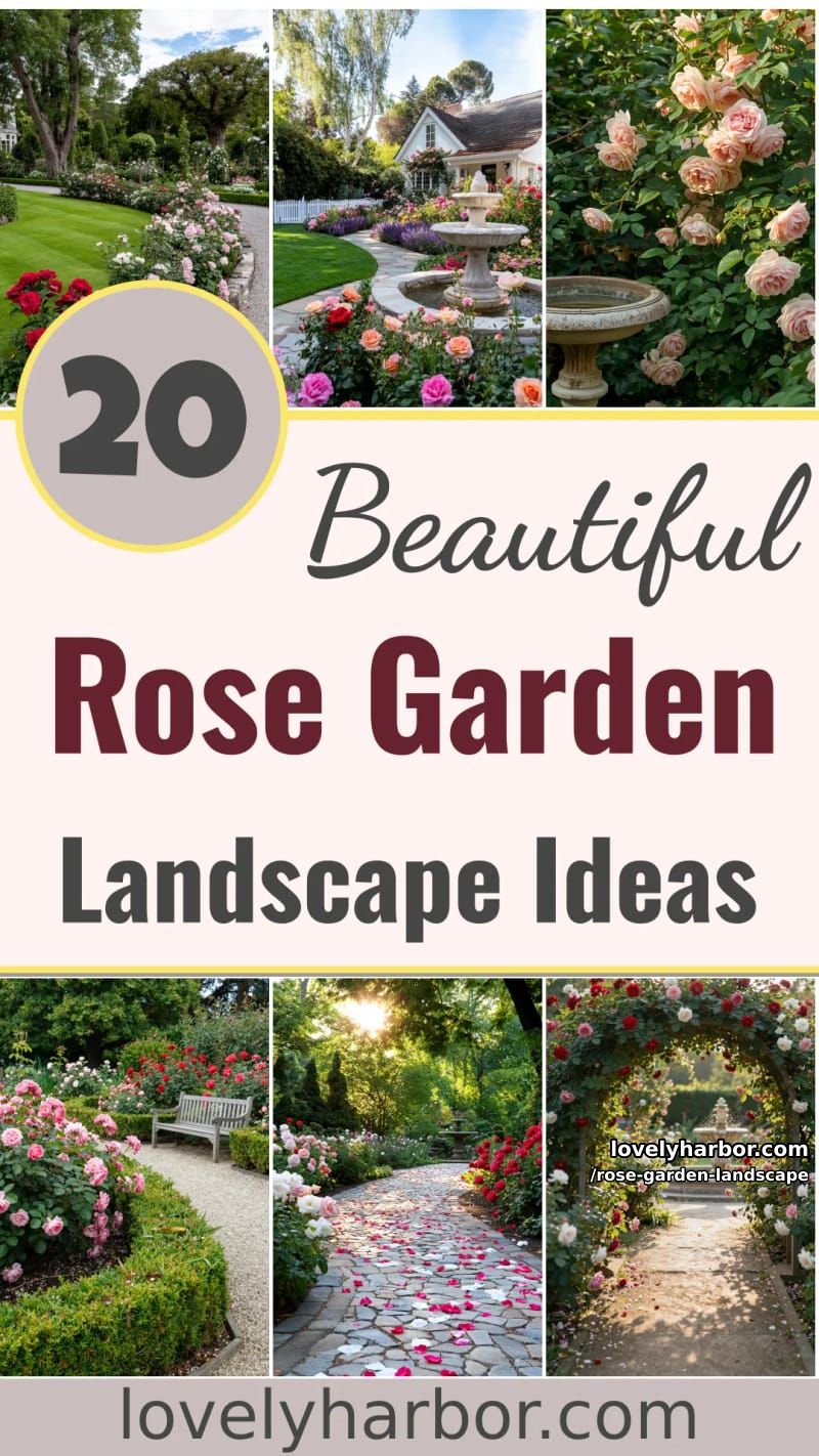 20 Rose Garden Landscape Ideas with Heavenly Charm 61 rose garden landscape - Collage 60