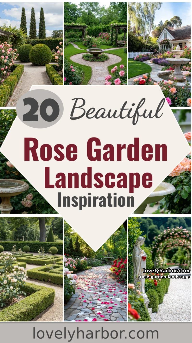 20 Rose Garden Landscape Ideas with Heavenly Charm 62 rose garden landscape - Collage 61