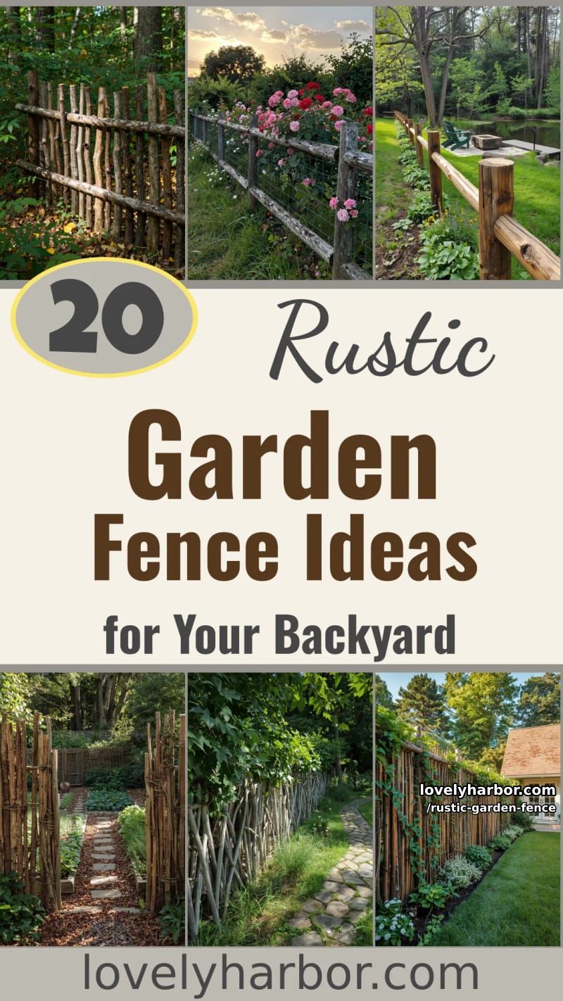 20 Rustic Garden Fence Designs to Liven Up Your Backyard 60 rustic garden fence - Collage 60
