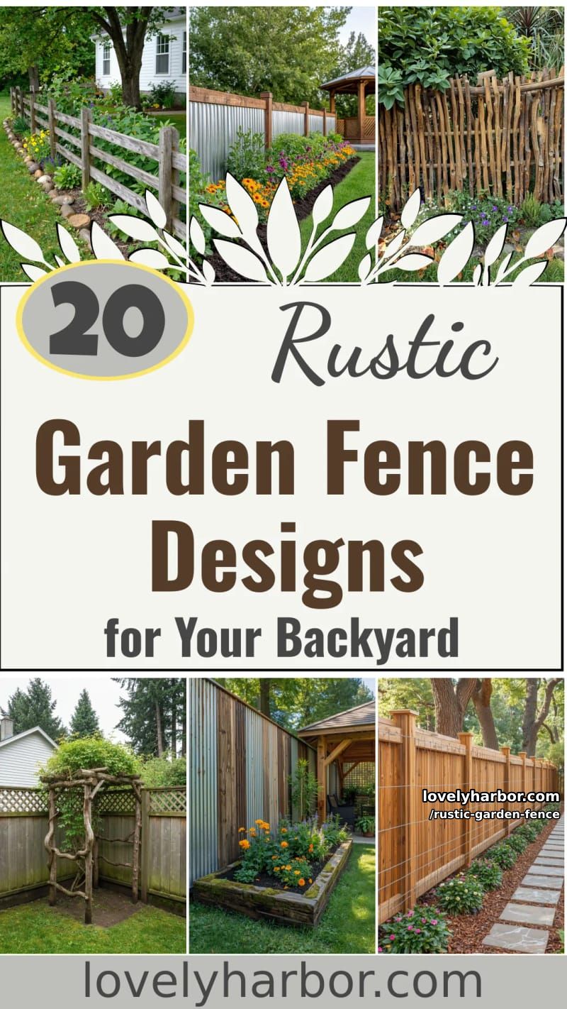 20 Rustic Garden Fence Designs to Liven Up Your Backyard 62 rustic garden fence - Collage 62