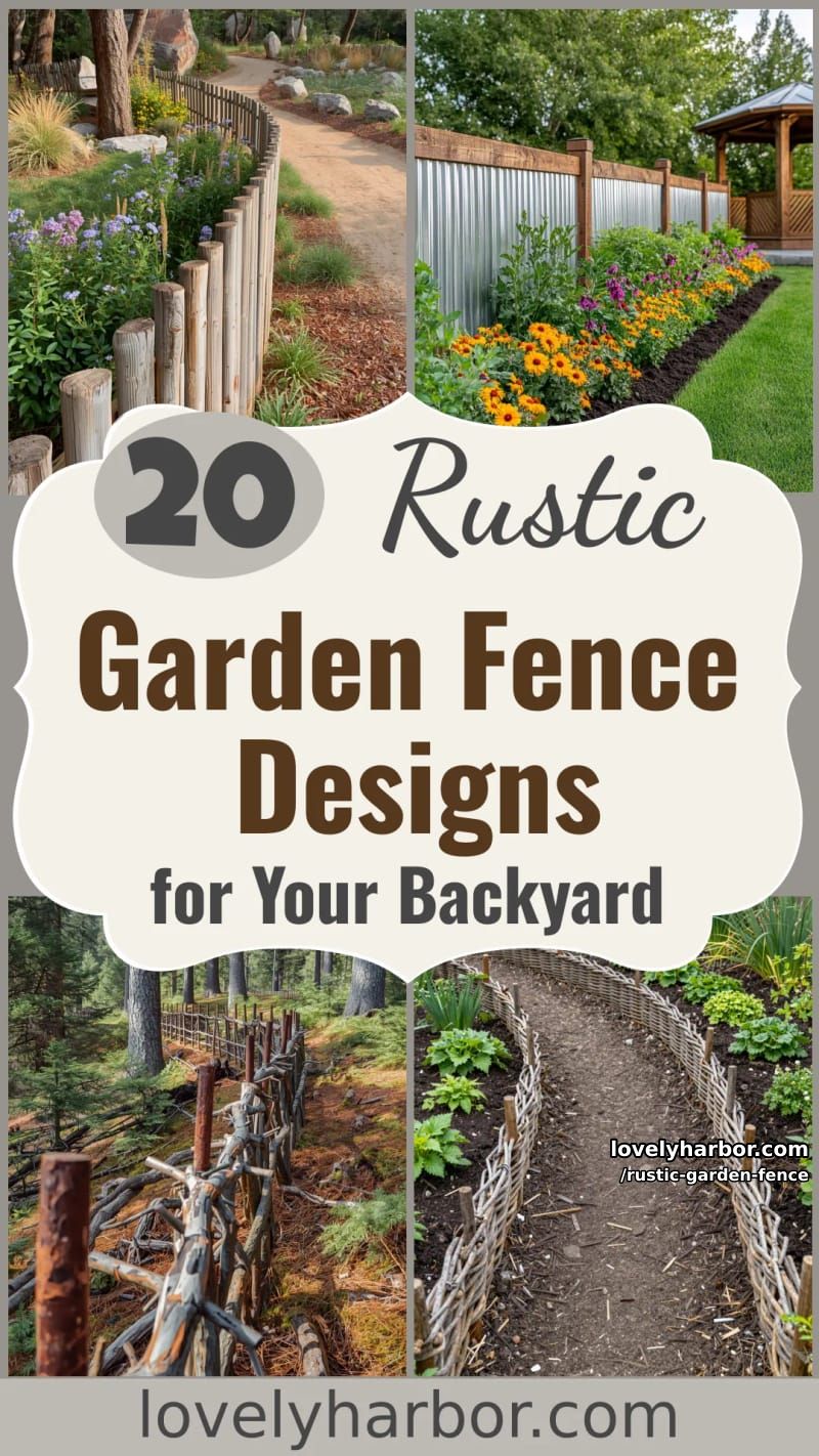 20 Rustic Garden Fence Designs to Liven Up Your Backyard 63 rustic garden fence - Collage 63