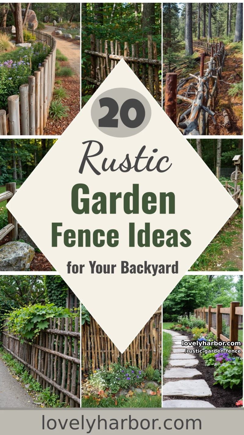 20 Rustic Garden Fence Designs to Liven Up Your Backyard 64 rustic garden fence - Collage 64