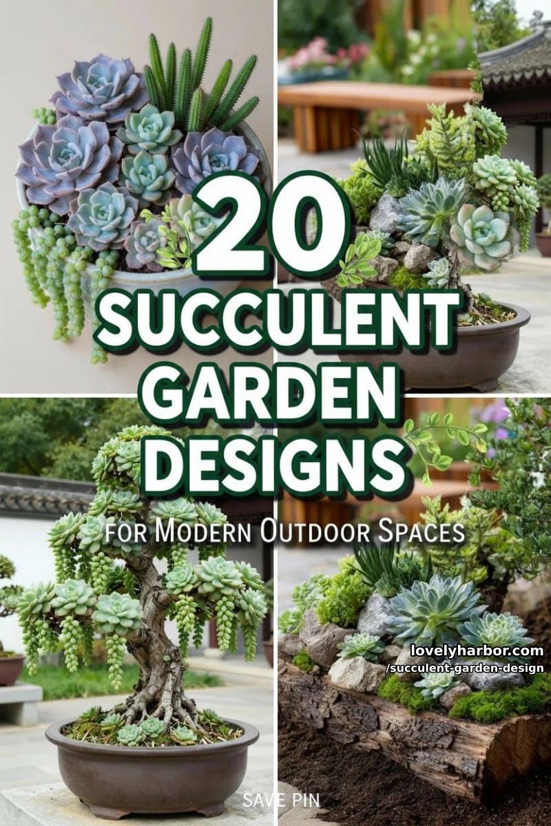 20 Succulent Garden Designs for Modern Outdoor Spaces 54 succulent garden design - Collage 53